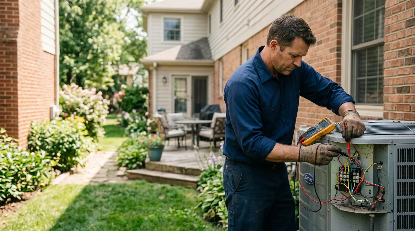 HVAC technician working near La Madera, NM